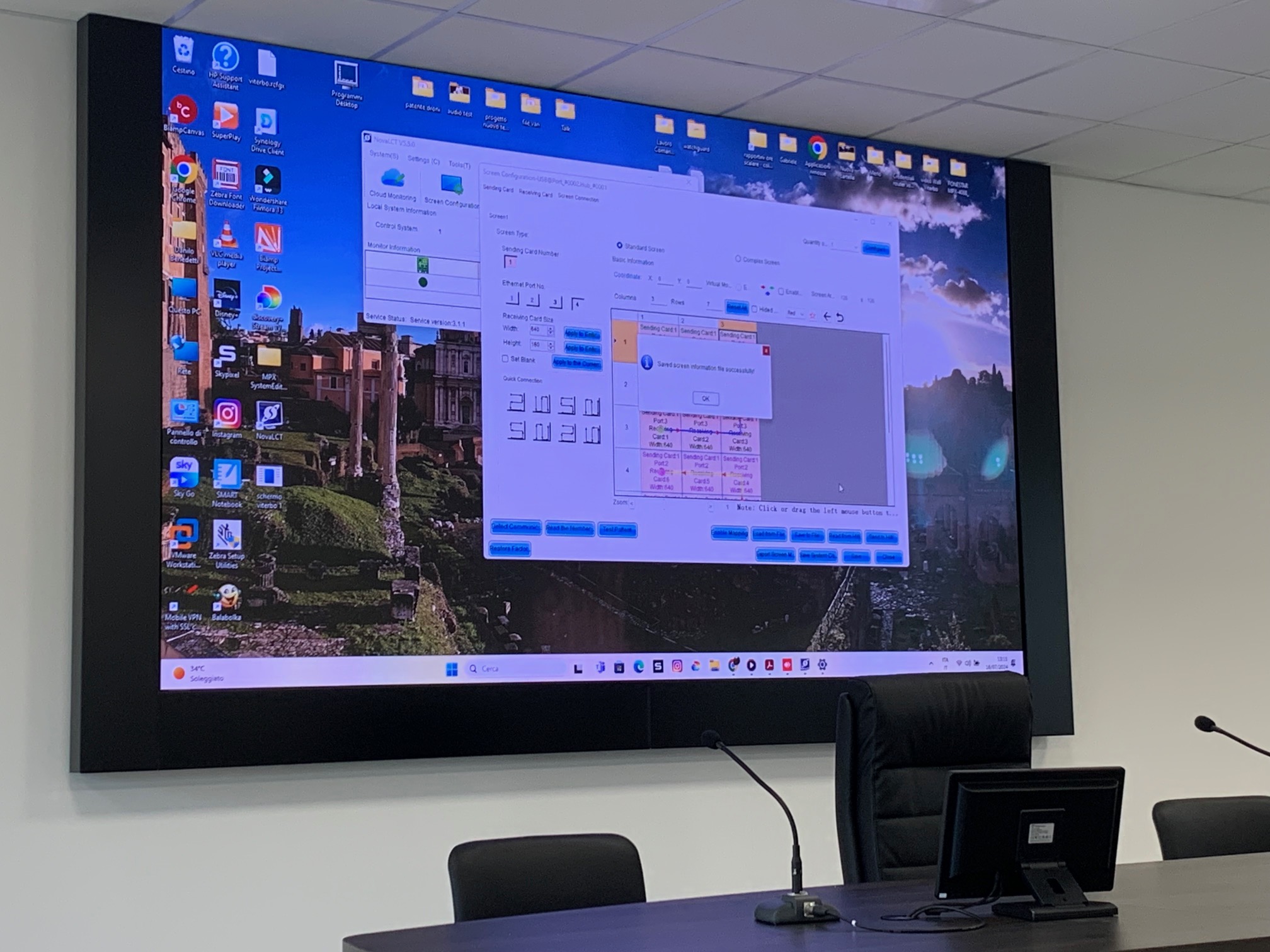 Attrezzaggio multimediale col LEDWALL sala BRIEFING 3° REOS (reparto elicotteri operazioni speciali esercito )-Viterbo